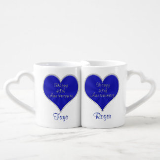 PERSONALIZED Sapphire Heart 45th Anniversary MUGS