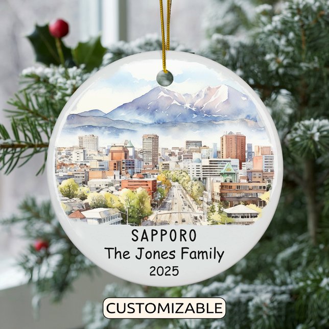 Personalized Sapporo Ornament, Japan Ceramic Ornament (Creator Uploaded)