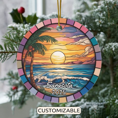 Personalized Sarasota Ornament, Florida Ceramic Ornament