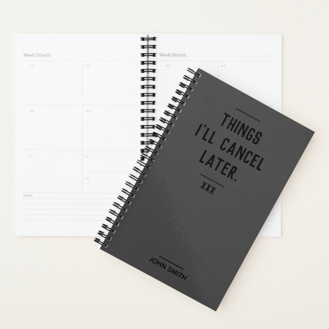 Personalized Sarcastic Gray Planner for Introverts (Display)