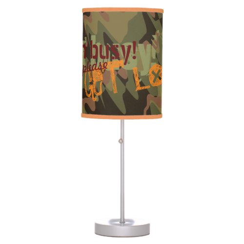 Personalized Sarcastic Humor Camouflage Woodland Table Lamp
