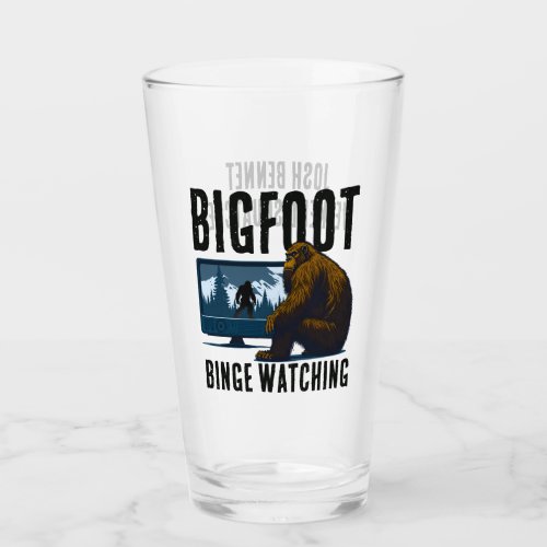 Personalized Sasquatch Bigfoot Binge Watching Glass
