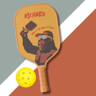 Personalized Sasquatch Playing Pickleball Paddle