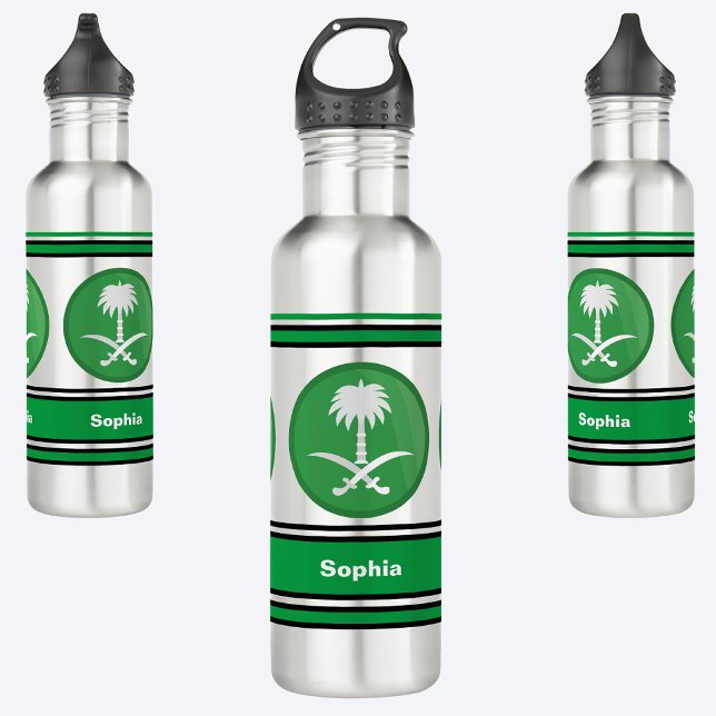 Personalized Saudi Arabia Flag Back To School   Stainless Steel Water Bottle (Creator Uploaded)