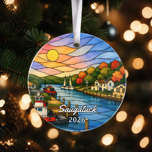 Personalized Saugatuck Acrylic Ornament, Custom Mi Ornament