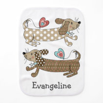 Personalized Sausage Dog Dachshund Baby Burp Cloth Personalized Sausage Dog Dachshund Baby Burp Cloth