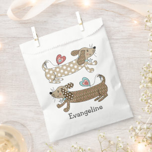 Personalized Sausage Dog Dachshund  Favor Bag