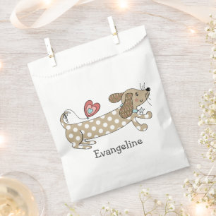 Personalized Sausage Dog Dachshund  Favor Bag