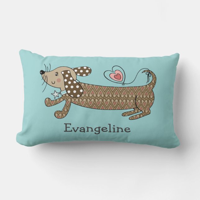 Personalized Sausage Dog Dachshund Throw Cushion (Front)