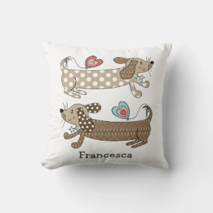 Personalized Sausage Dog Dachshund Throw Cushion