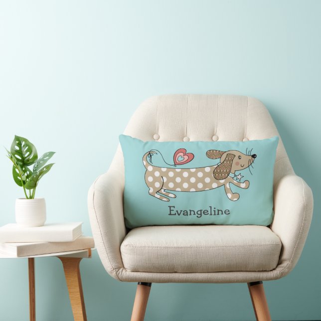 Personalized Sausage Dog Dachshund Throw Cushion (Chair)