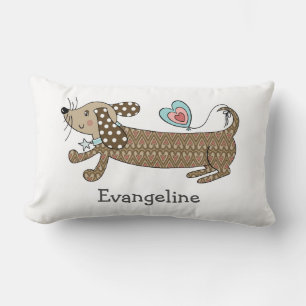 Personalized Sausage Dog Dachshund Throw Cushion