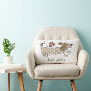 Personalized Sausage Dog Dachshund Throw Cushion