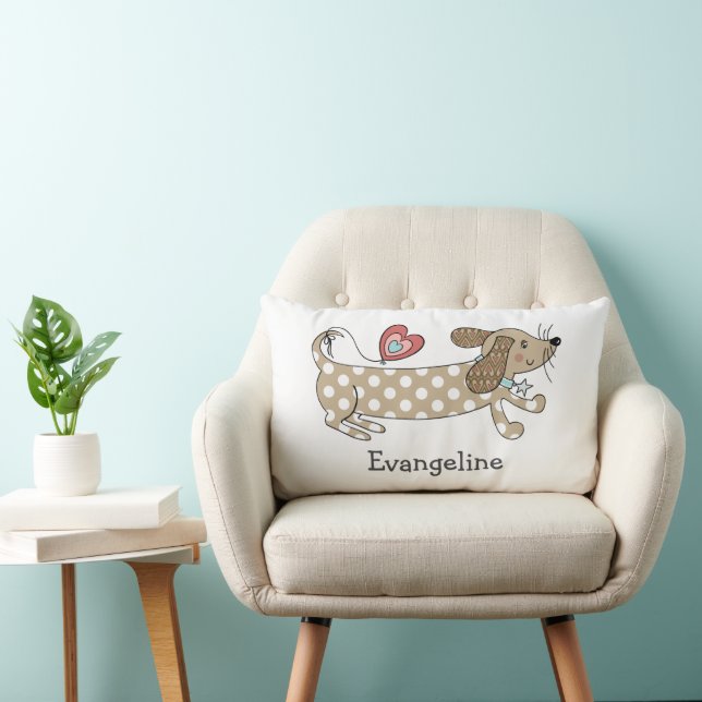 Personalized Sausage Dog Dachshund Throw Cushion (Chair)