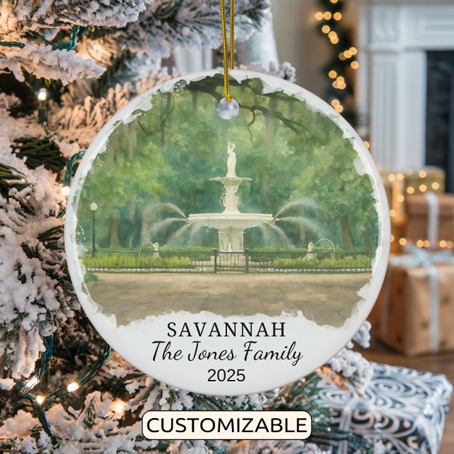 Personalized Savannah Ornament, Georgia Ceramic Ornament (Creator Uploaded)