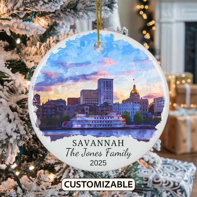 Personalized Savannah Ornament, Georgia Ceramic Ornament (Creator Uploaded)