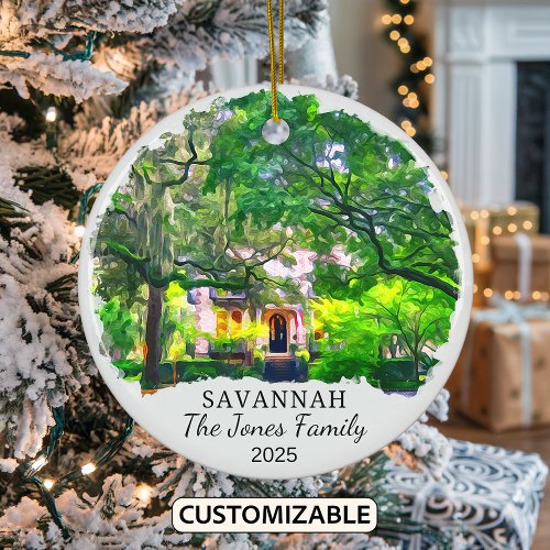 Personalized Savannah Ornament, Georgia Ceramic Ornament