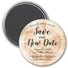 Personalized Save our New date Wood Print Wedding Magnet