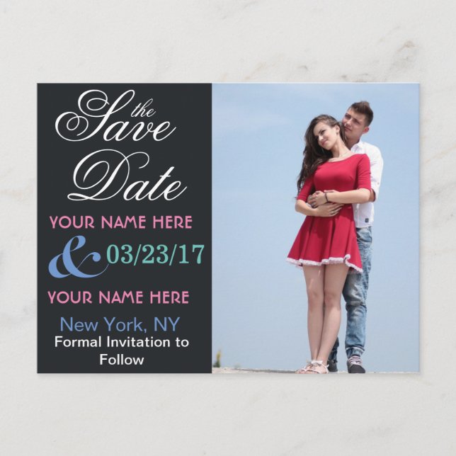 Personalized Save the Date Announcement Postcard (Front)
