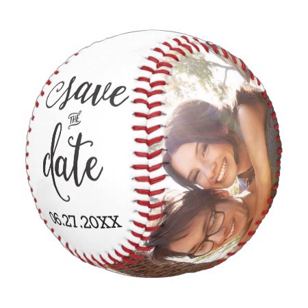 Personalized Save The Date Baseball Add Photo
