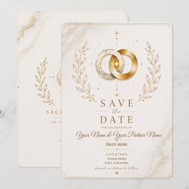 Personalized Save the Date Card | Sacred Union  (Front/Back)