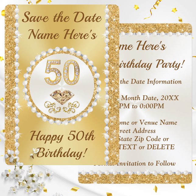 Personalized Save the Date for 50th Birthday Party Invitation (Creator Uploaded)