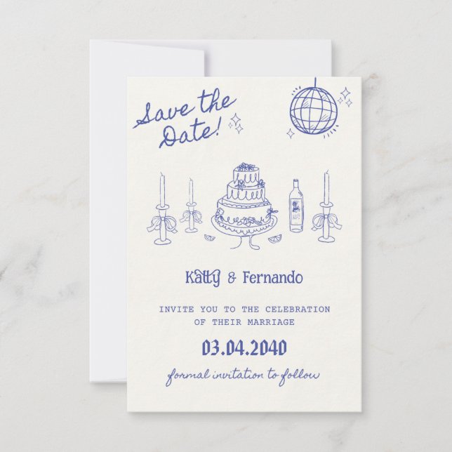 Personalized Save the date invitation Marriage (Front)