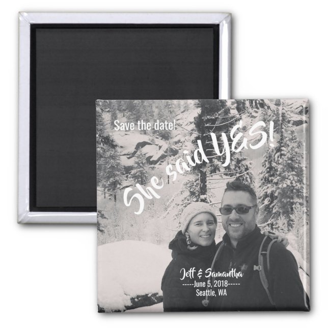 Personalized Save the Date magnet (Front)