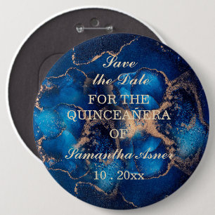 Personalized Save the date magnets for Quinceaner Button