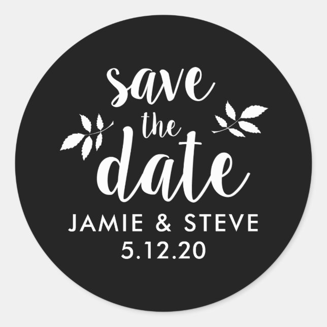 Personalized Save the Date Stickers (Front)