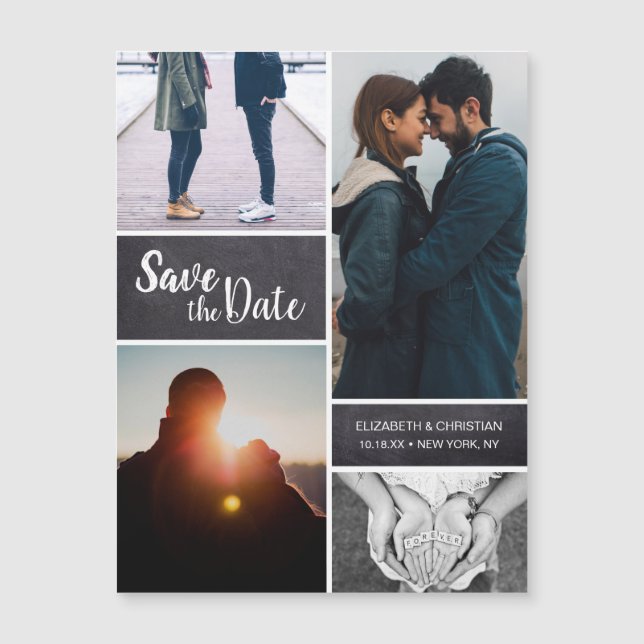 Personalized Save the date Wedding Photo Collage (Front)