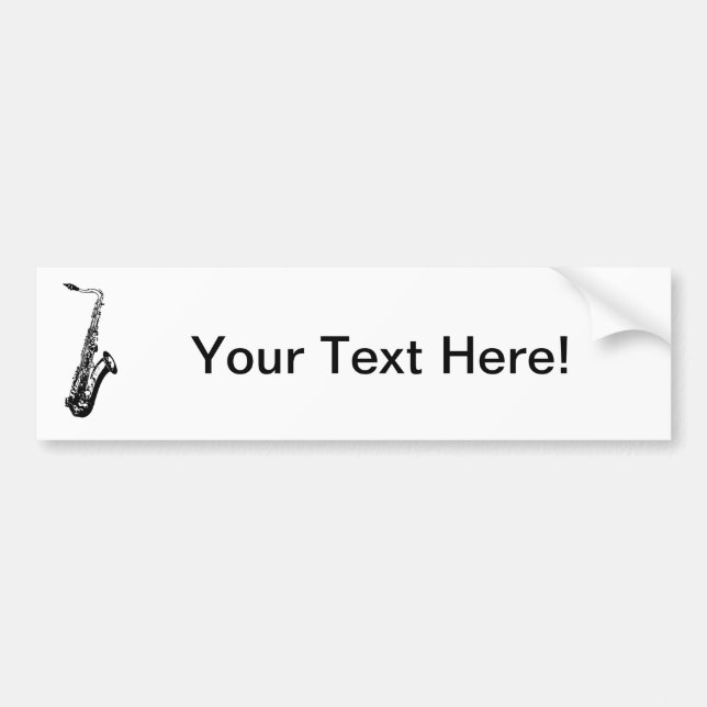 Personalized Saxophone Bumper Sticker (Front)