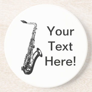 Personalized Saxophone Drink Coaster