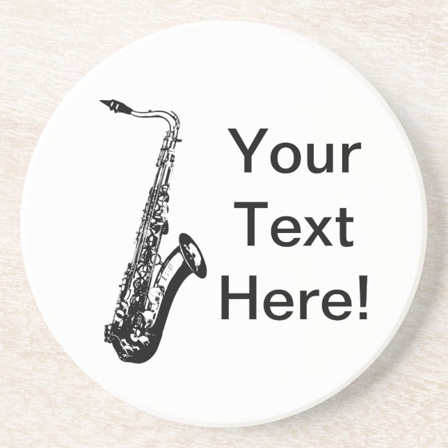 Personalized Saxophone Drink Coaster (Front)