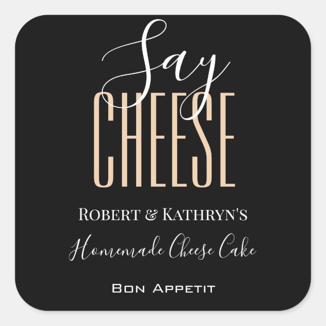 Personalized "Say Cheese" Food Label (Front)