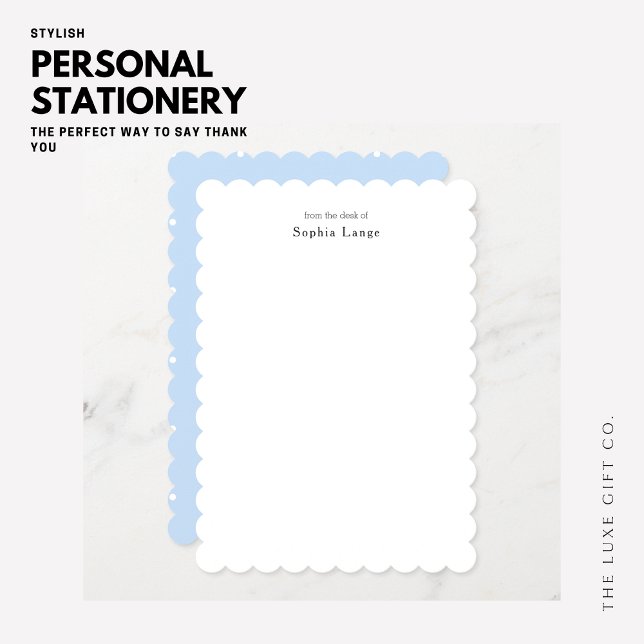 Personalized Scallop Edge Note Cards Polka Dots (Creator Uploaded)