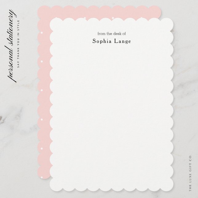 Personalized Scallop Edge Note Cards Polka Dots (Creator Uploaded)