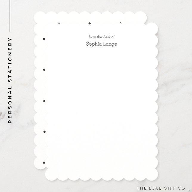Personalized Scallop Edge Note Cards Polka Dots (Creator Uploaded)