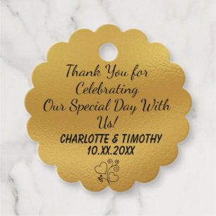 Personalized Scalloped Shape Wedding Guest Favor Tags