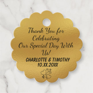 Personalized Scalloped Shape Wedding Guest Favor Tags