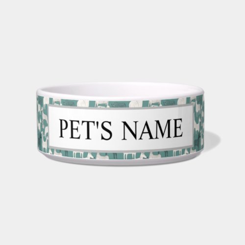 Personalized Scandi Style Ceramic Dog Bowl Classic