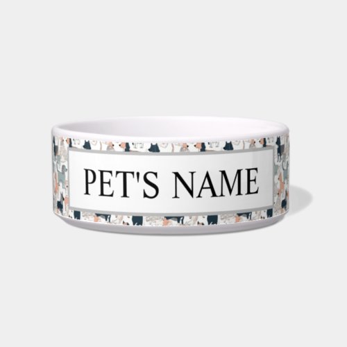 Personalized Scandi Style Ceramic Dog Bowl Cute