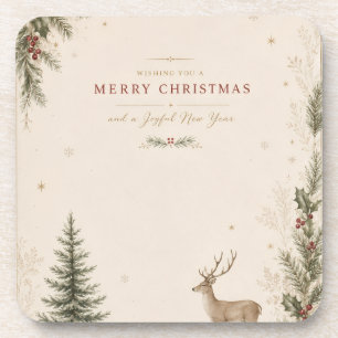 Personalized Scandinavian Christmas holiday Beverage Coaster
