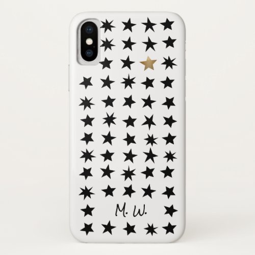 Personalized Scandinavian Design  Holiday Stars iPhone X Case