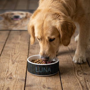 Personalized Scandinavian Folk Art Pet Bowl