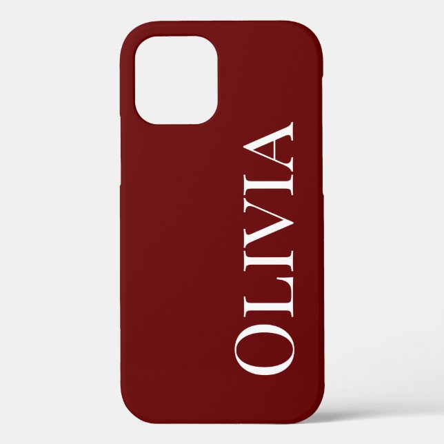 Personalized Scarlet Red Modern Typography  Case-Mate iPhone Case (Back)