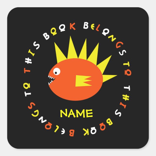 Personalized Scary Fish Sticker (Front)