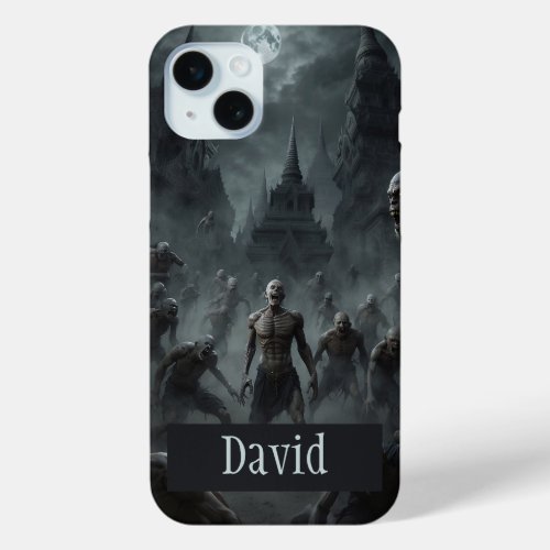 Personalized Scary Zombie Undead Halloween iPhone 15 Plus Case
