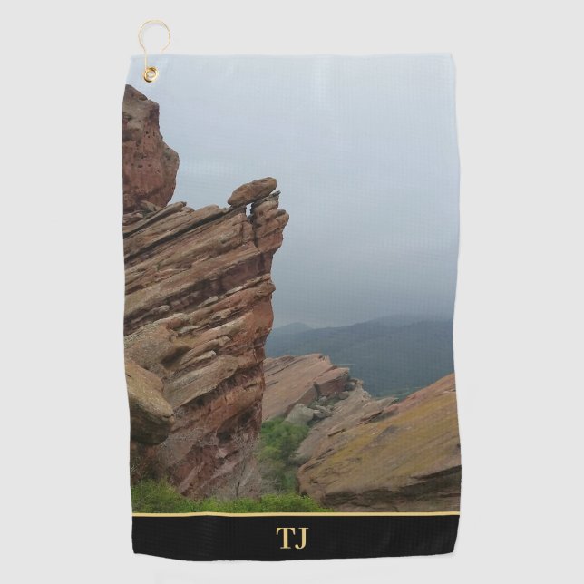 Personalized Scenic "Red Rocks"  Golf Towel (Front)