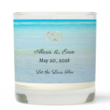PERSONALIZED SCENTED BEACH WEDDING CANDLE
